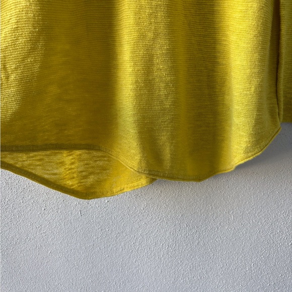 Eileen Fisher Medium Yellow V-Neck Lightweight Sweater Organic Fabric Beach - Picture 7 of 10